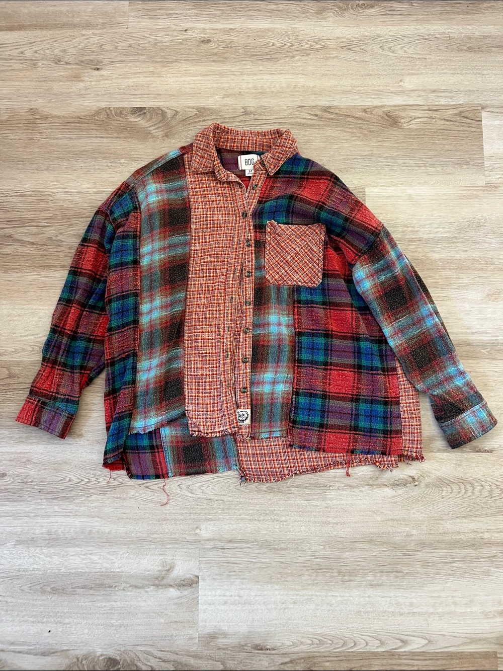 BDG Urban Outfitters Patchwork Flannel Shirt
